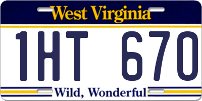 WV license plate 1HT670