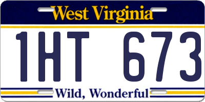 WV license plate 1HT673