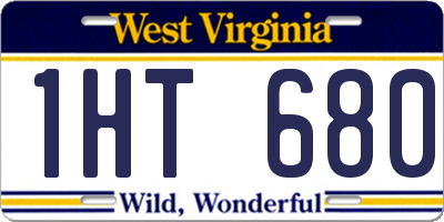 WV license plate 1HT680