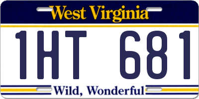 WV license plate 1HT681
