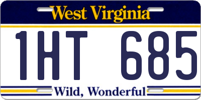 WV license plate 1HT685