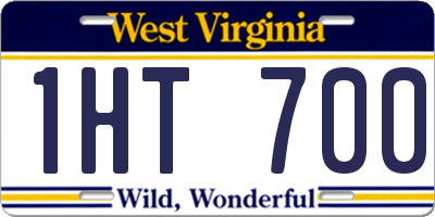WV license plate 1HT700