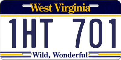 WV license plate 1HT701