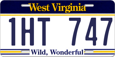 WV license plate 1HT747