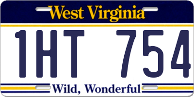WV license plate 1HT754