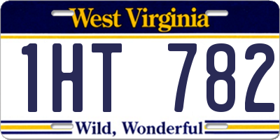 WV license plate 1HT782