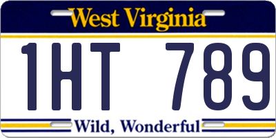 WV license plate 1HT789