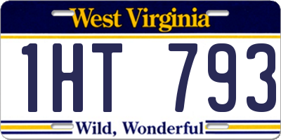 WV license plate 1HT793