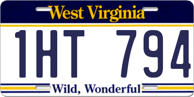 WV license plate 1HT794