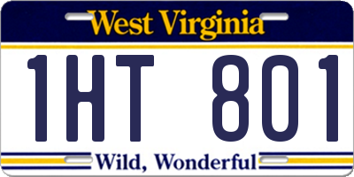WV license plate 1HT801