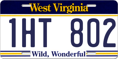 WV license plate 1HT802