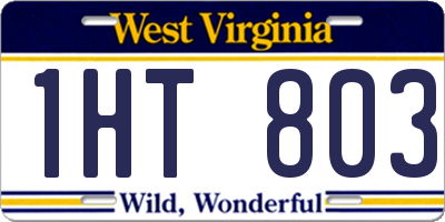 WV license plate 1HT803