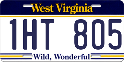 WV license plate 1HT805
