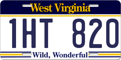 WV license plate 1HT820