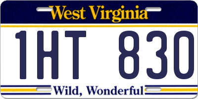 WV license plate 1HT830