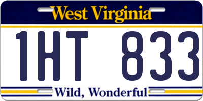 WV license plate 1HT833
