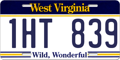 WV license plate 1HT839