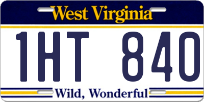 WV license plate 1HT840