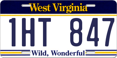 WV license plate 1HT847