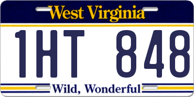 WV license plate 1HT848