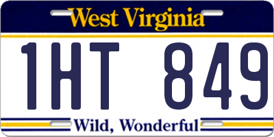 WV license plate 1HT849