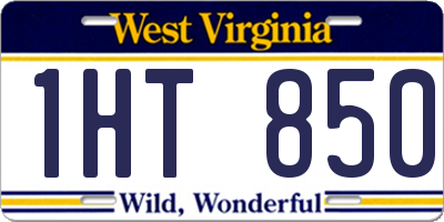 WV license plate 1HT850