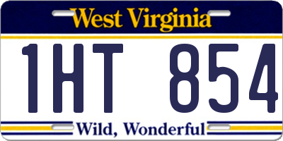 WV license plate 1HT854