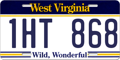 WV license plate 1HT868