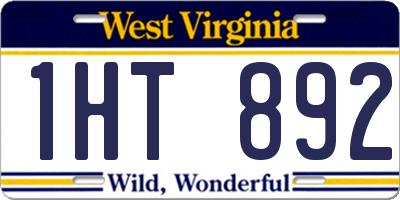 WV license plate 1HT892