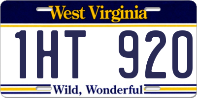 WV license plate 1HT920