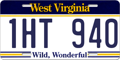 WV license plate 1HT940