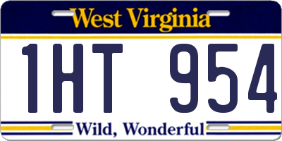 WV license plate 1HT954