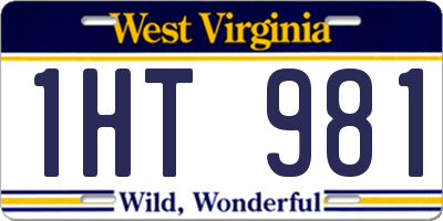 WV license plate 1HT981