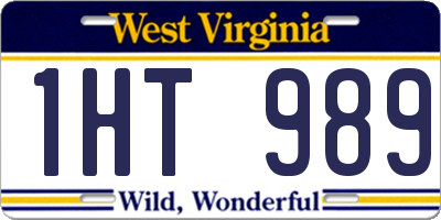 WV license plate 1HT989