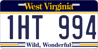 WV license plate 1HT994