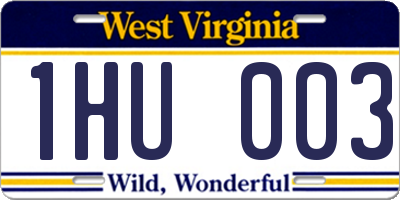 WV license plate 1HU003