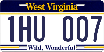 WV license plate 1HU007