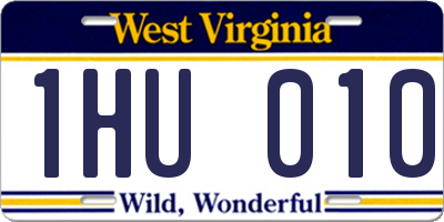 WV license plate 1HU010