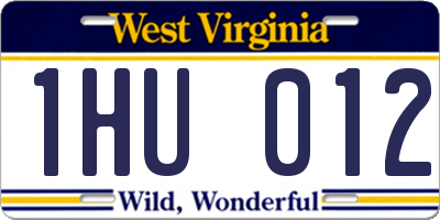 WV license plate 1HU012