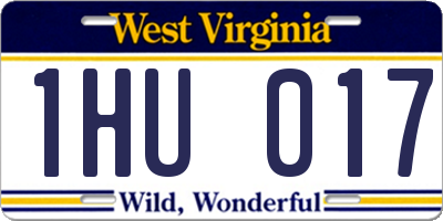 WV license plate 1HU017