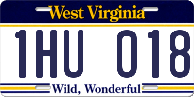 WV license plate 1HU018