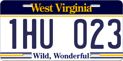 WV license plate 1HU023