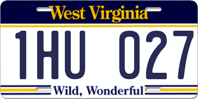 WV license plate 1HU027