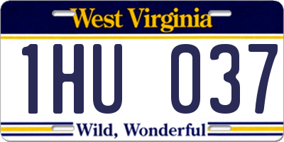 WV license plate 1HU037