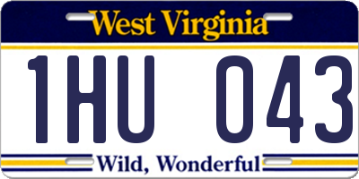 WV license plate 1HU043