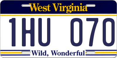 WV license plate 1HU070
