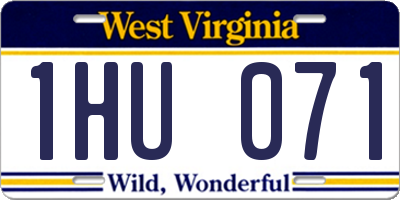 WV license plate 1HU071