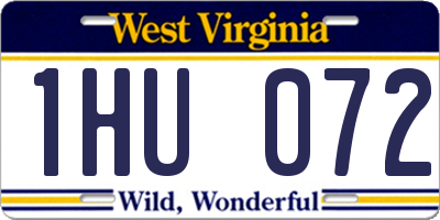 WV license plate 1HU072