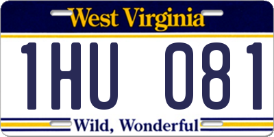 WV license plate 1HU081