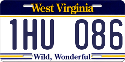 WV license plate 1HU086